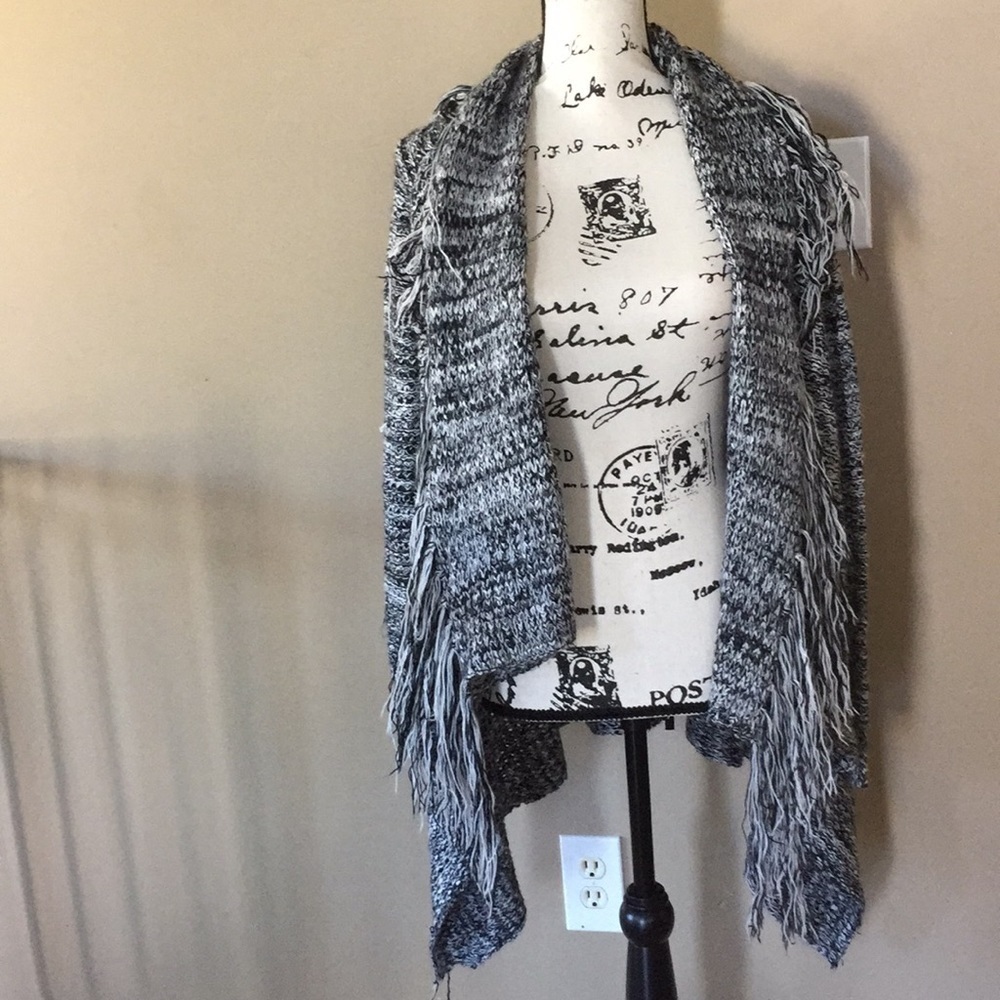 SayWhat ? Cardigan sweater, size M black/w white